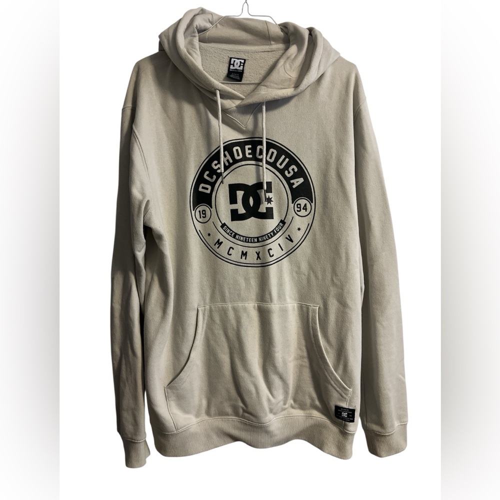 DC Men's Off-White Logo Hoodie